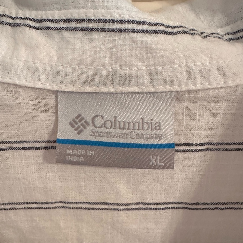 Columbia Women's Sleeveless Button Down Shirt White/Black Stripes 100% Cotton - Picture 2 of 10
